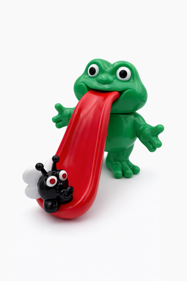 Frog in love Frog in love, 青蛙公仔, Creature Collectors Club, 不明生物, 軟膠公仔, sofubi, 藝術玩具, 潮玩, 設計師玩具, 黑色幽默, 愛情主題, 怪奇公仔, 收藏玩具, art toy