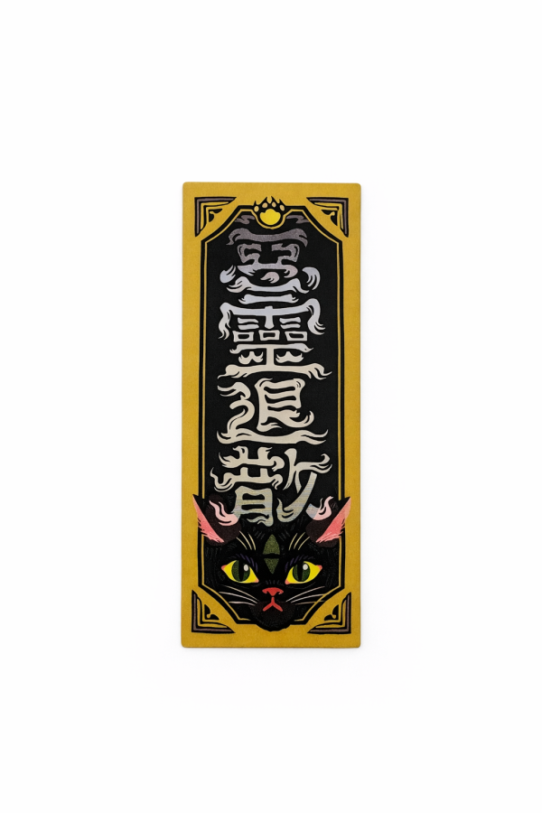 幻狐舍｜守護符貼紙系列｜日常守護 幻狐舍守護符貼紙系列,結合東方符籙元素與狐系守護意象,黑金設計神秘有力,適合貼於手機、筆電與隨身物品,作為日常護身與祝福的象徵。