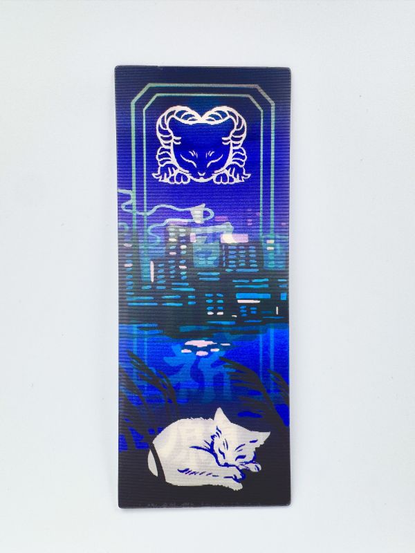 幻狐舍｜守護符貼紙系列－夜守狐貓 幻狐舍, 狐貓, 護身符貼紙, 夜守狐貓, 日系貼紙, 神話風貼紙, 結界護符, 靜心貼紙, 守護貼紙, 原創插畫貼紙, 深藍系插畫