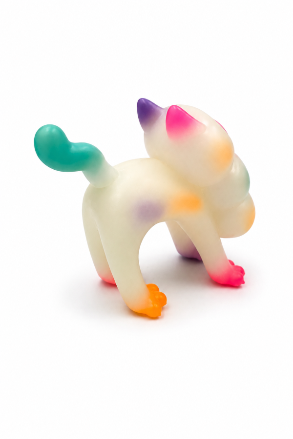 GID Dahlia(夜光）｜ Doppel Toy Doppel Toy 原創角色 GID Dahlia 夜光版 Sofubi。採用 Glow in the Dark 夜光軟膠材質,半透明搭配粉嫩漸層噴塗,融合可愛與怪誕美學,展現品牌獨特的 Spooky Cute 風格。正版藝術玩具由 Space3 販售。