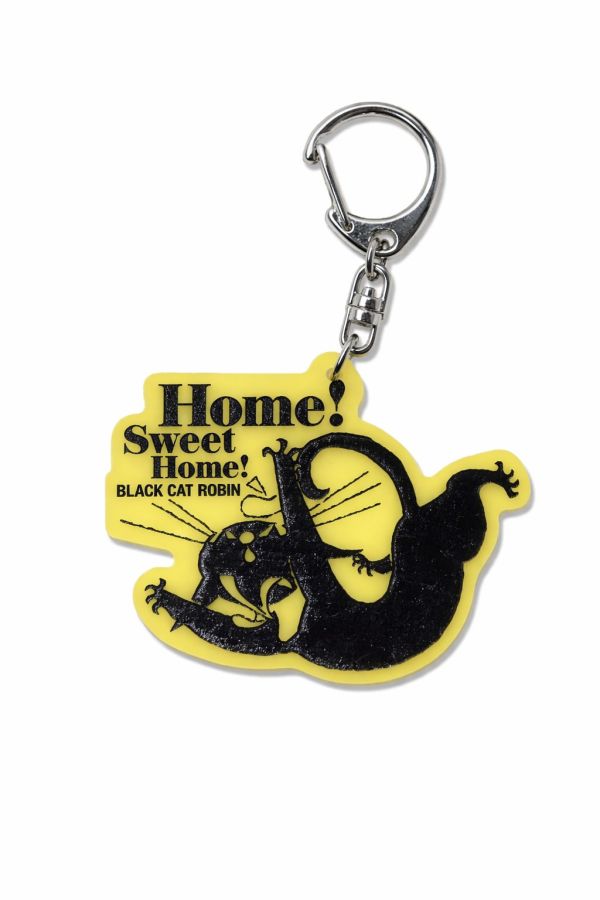 黒ねこ意匠《Home! Sweet Home!》Black Cat Robin 鑰匙圈 黒ねこ意匠, kuroneko_design, Black Cat Robin, 黑貓羅賓, 鑰匙圈, 吊飾, 插畫鑰匙圈, 貓咪周邊, 設計小物, 日本設計, Home Sweet Home, 黑貓商品, 壓克力吊飾, 禮物推薦
