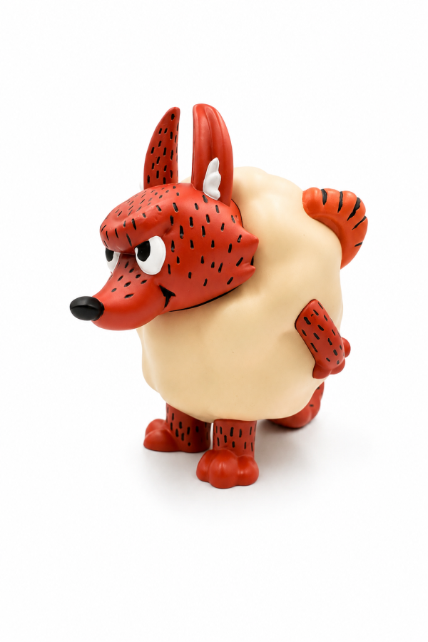 鹹魚人生｜初代淦羚狼 鹹魚人生, salted fish studio, 初代淦羚狼, 披著羊皮的狼, sofubi, 軟膠公仔, art toy, 怪奇玩具, 狼公仔, 台灣設計師玩具, 潮流玩具, 收藏公仔, underground toy, 日系軟膠, 厭世公仔, 原創角色玩具