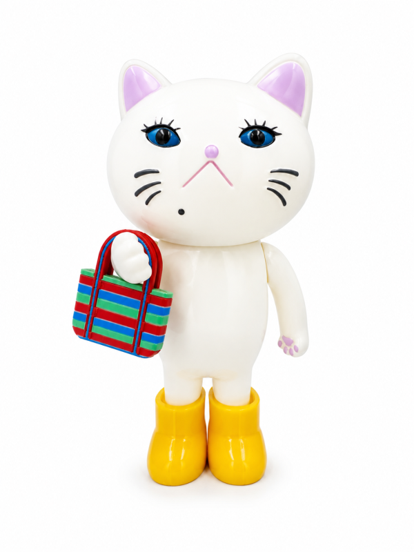 flune芙露內貓咪｜白色 台灣限定 Flune Shop, フルネ, 芙露內貓咪, フルネネコ, Charmy Chan, 日本設計玩具, 日本藝術玩具, Designer Toy, Art Toy, 台灣限定, 茄芷袋, 小籠包公仔, 貓咪公仔, 日本收藏玩具, 軟膠玩具, Sofubi, 台日聯名, 限定公仔, Flune Shop Taiwan Exclusive, Space3 Store