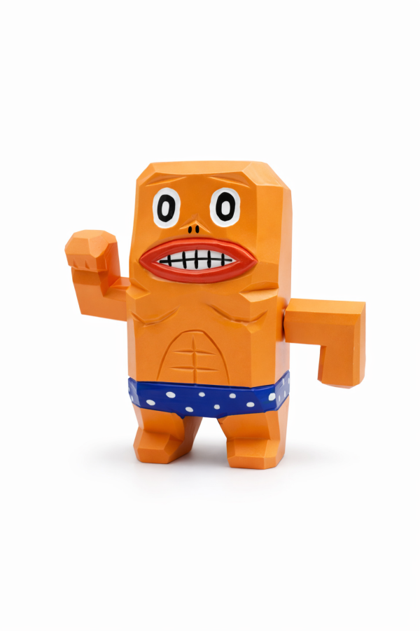筋肉人｜KENZI Kenzi Murabayashi, 筋肉人公仔, 肌肉公仔, 木雕公仔, 幾何角色玩具, low poly toy, 設計師玩具, art toy 日本, 手作木雕, 搞怪公仔, 收藏玩具, 角色公仔, 展示擺件