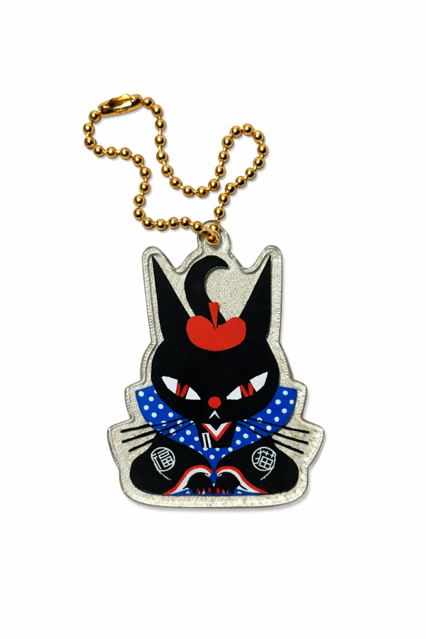 黒ねこ意匠《黑貓羅賓》金蔥底吊飾 黒ねこ意匠, kuroneko_design, 黑貓羅賓, Black Cat Robin, 吊飾, 壓克力吊飾, 日本設計, 插畫吊飾, 貓咪吊飾, 包包吊飾, 鑰匙吊飾, 設計師商品, 生活選物, 禮物推薦, 收藏小物
