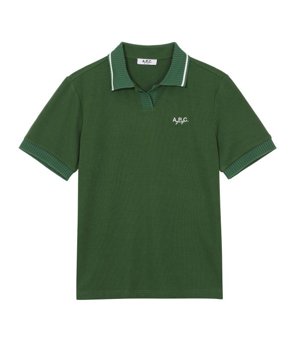 【 A.P.C golf 】男款開領造型POLO衫 綠 