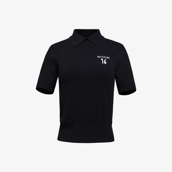 【 SOUTHCAPE 】女款針織短袖上衣 黑 