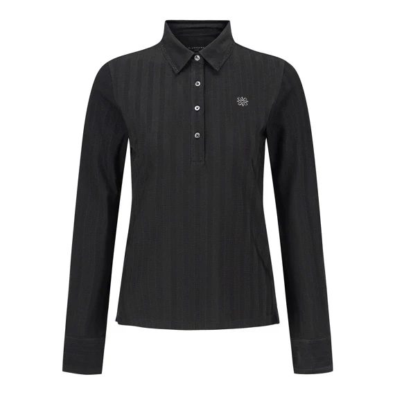 【 St ANDREWS 】女款線條POLO衫 黑色 