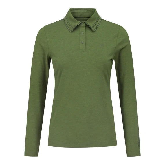 【 St ANDREWS 】女款荷葉領口POLO衫 綠色 