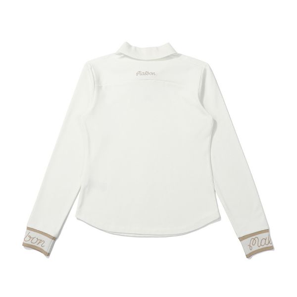 【 MALBON 】女款針織混紡POLO衫 卡其 