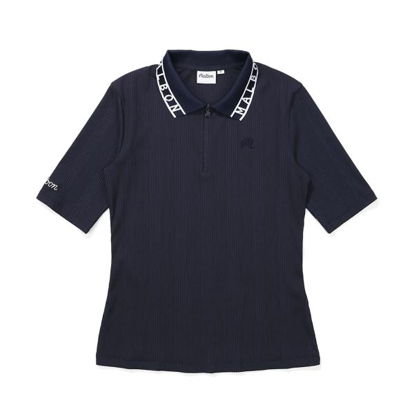 【 Malbon S現貨 】女款領LOGO POLO 海軍藍 