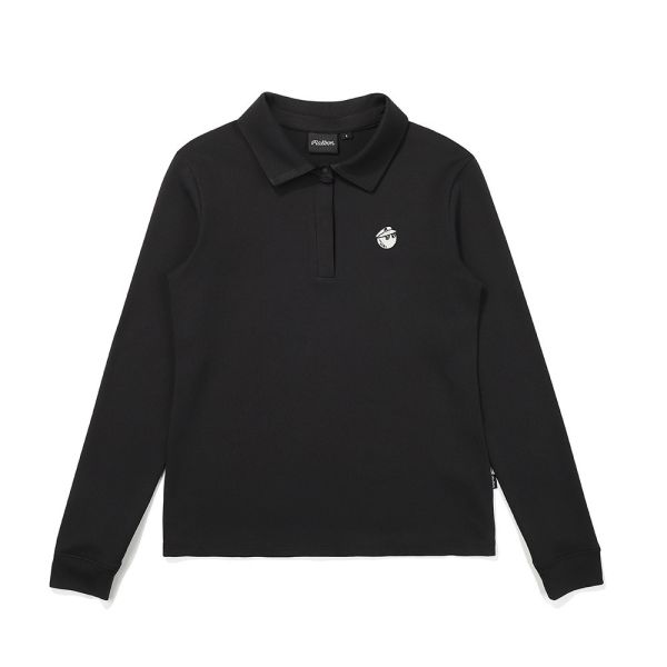 【 MALBON 】女款印花POLO衫 黑色 