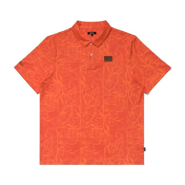 【 Malbon 現貨Ｌ】皮革logo圖騰POLO 橘 