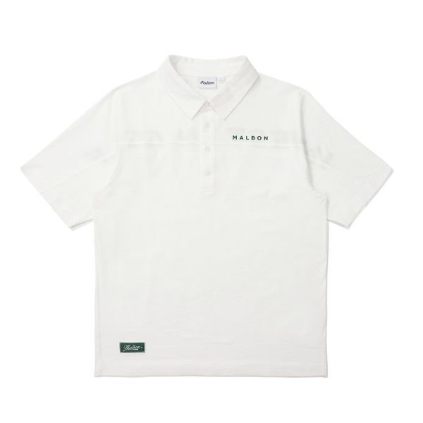 【 MALBON 】男款高爾夫POLO衫 白色 