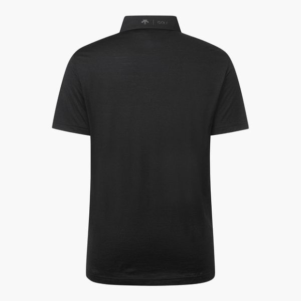 【 DESCENTE 】男款透氣羊毛POLO衫 黑 
