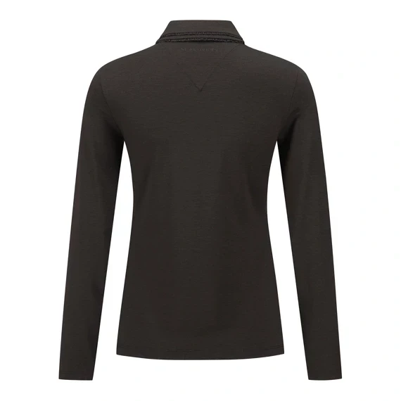 【 St ANDREWS 】女款荷葉領口POLO衫 黑色 