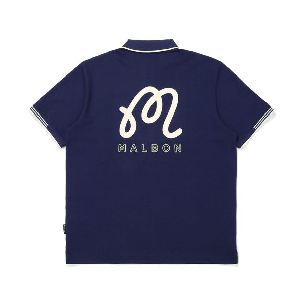 【 Malbon現貨M  】基本款 網眼 POLO T恤 海軍藍 