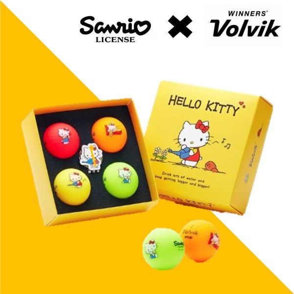 【 Volvik 現貨 】 Hello Kitty聯名高爾夫三層球 4入 