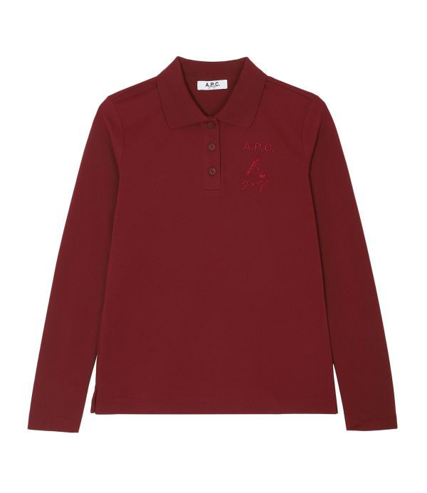 【 A.P.C golf 零碼出清 】女款高爾夫POLO衫 酒紅 