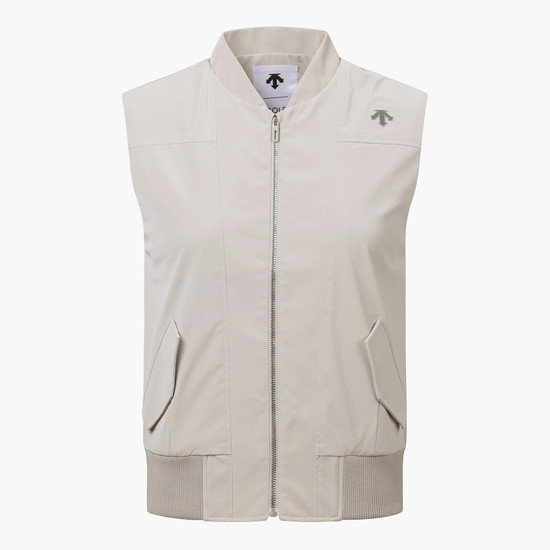 【 DESCENTE 】女款短版背心 卡其 