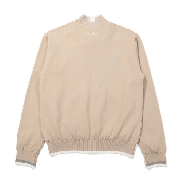 【 MALBON 】男款針織拉鍊外套 卡其 