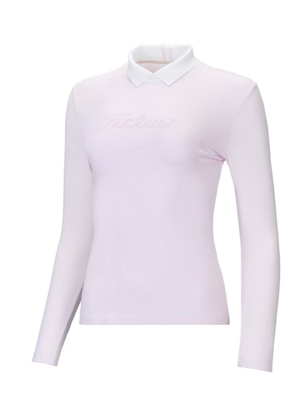 【 Titleist S現貨 】PLAY女款簡約抓絨POLO衫 粉 