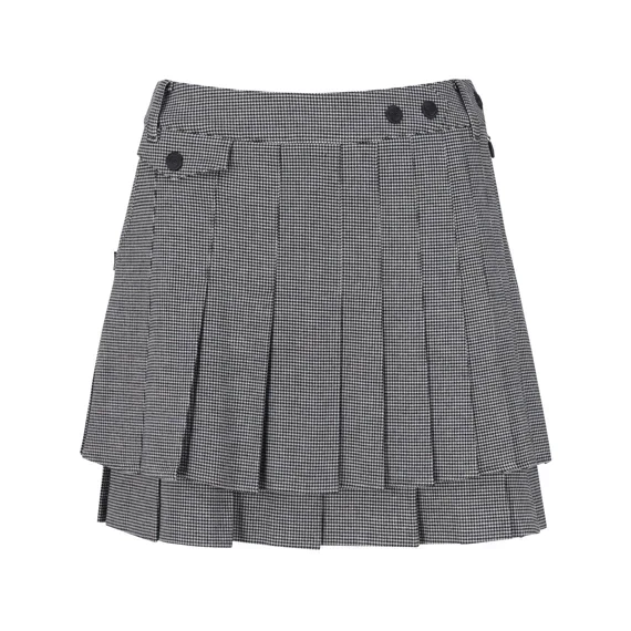 【 St ANDREWS 】雙層格紋短裙 黑色 
