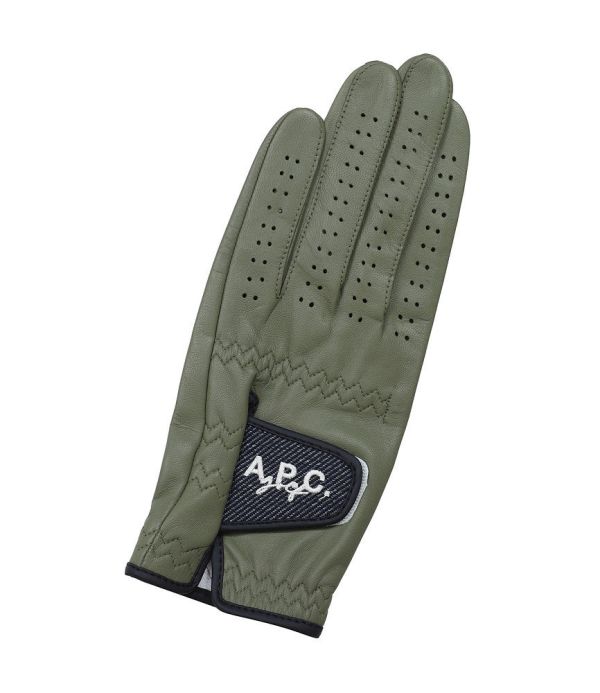 【 A.P.C golf 23現貨 】男款羊皮手套 綠 