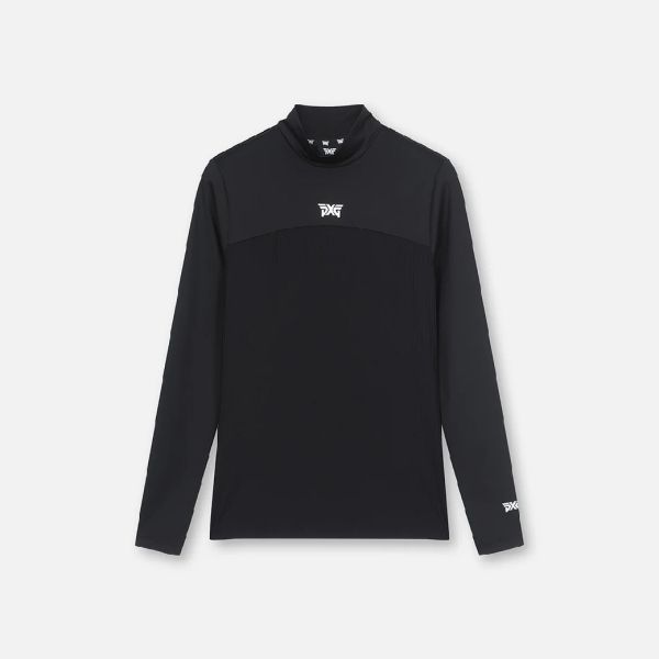 【 PXG 】女款拼接高領上衣 黑 