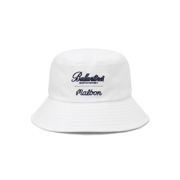 【 Malbon 現貨 】聯名BALLANTINES漁夫帽 白 