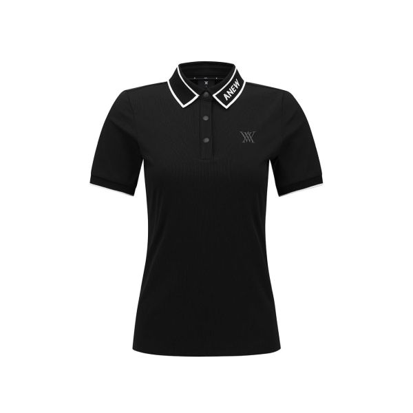【 ANEW 】女款Logo點綴短版上衣 黑 