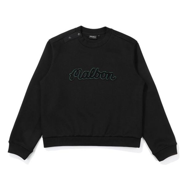 【 MALBON 】女款Airy圓領大學T 黑色 