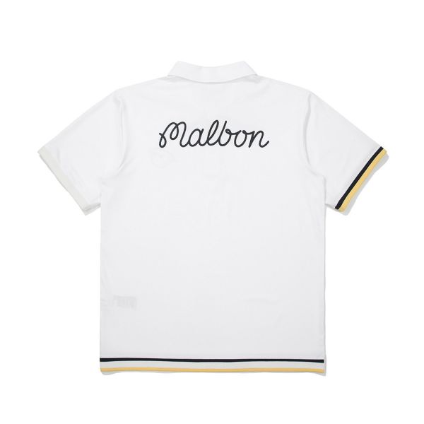 【 MALBON 】男款高爾夫POLO衫 白色 