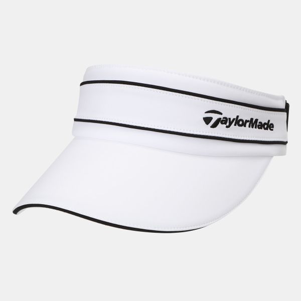 【 TaylorMade 】女款線條空頂遮陽帽 白 