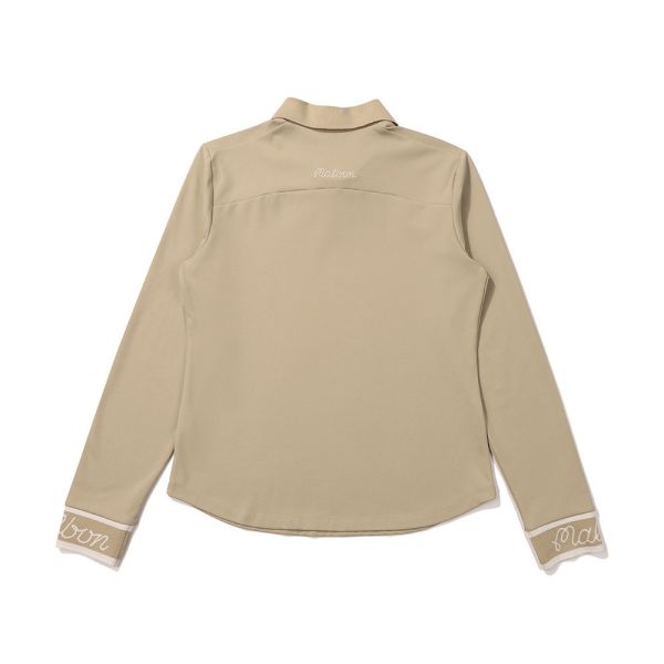 【 MALBON 】女款針織混紡POLO衫 卡其 