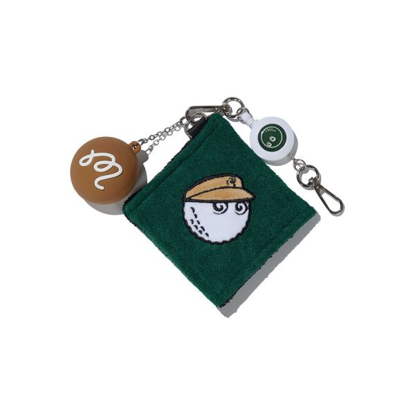 【 MALBON 現貨 】高爾夫球巾收納組 軍綠 