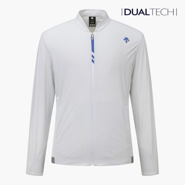 【 DESCENTE 】男款彈性薄外套 白 