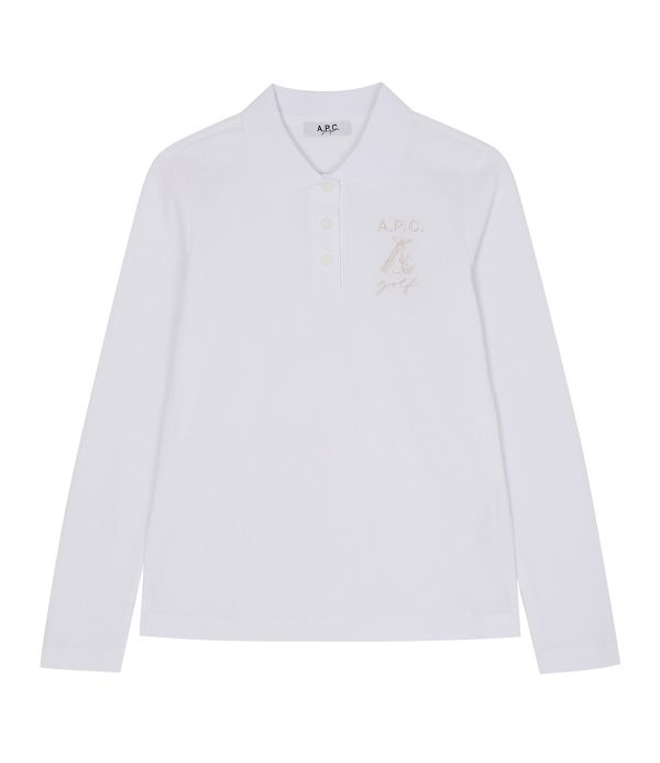 【 A.P.C golf 零碼出清 】女款高爾夫POLO衫 白 