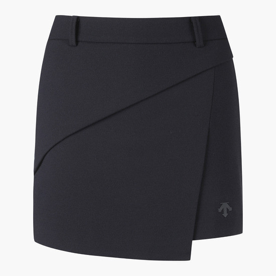 【 DESCENTE 61.64現貨 】層次H型短裙 黑 