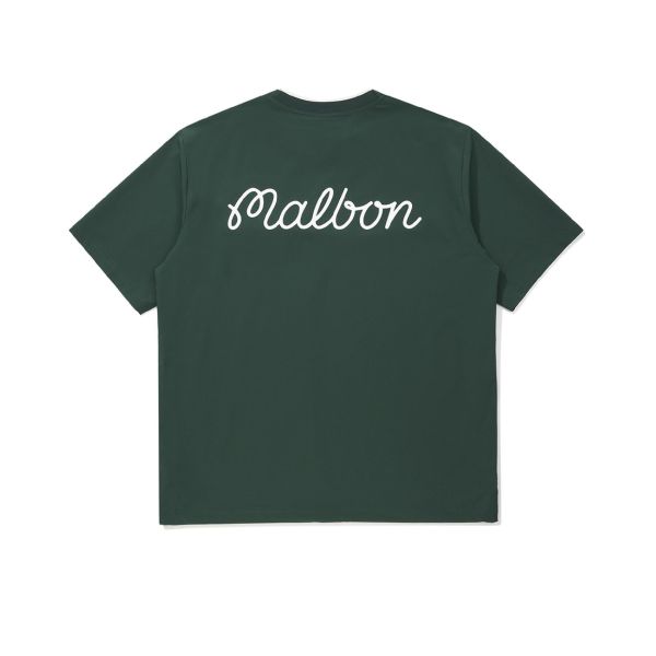 【 MALBON 】男款胸口拉鍊T 綠 