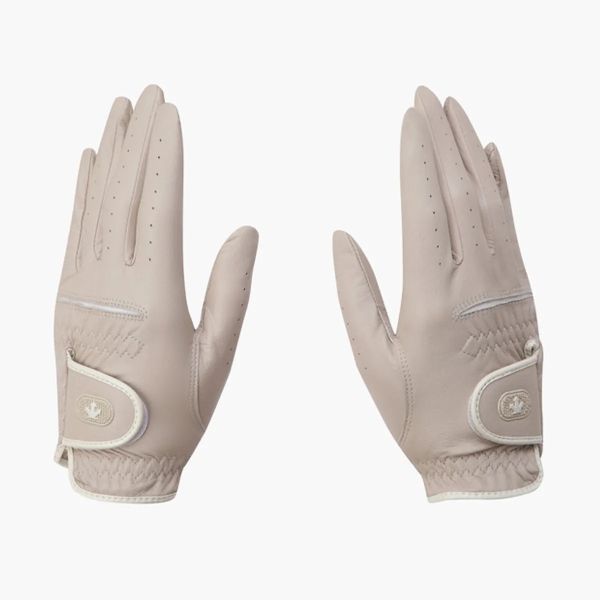 【 DESCENTE 現貨 】 女款羊皮手套 雙手 卡其 