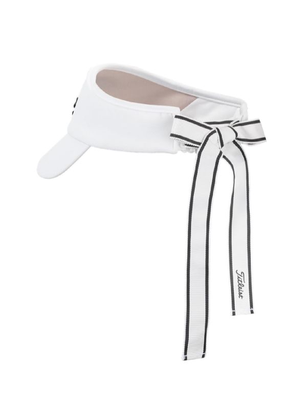 【 Titleist 現貨 】蝴蝶結綁繩空頂帽 白 