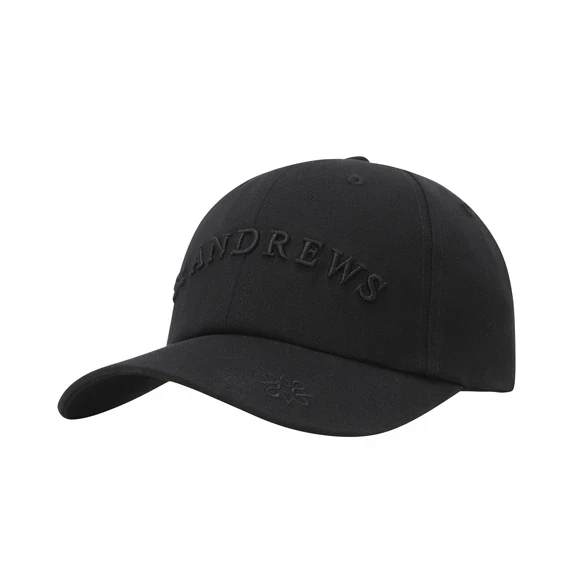 【 St ANDREWS 】中性刺繡棒球帽 黑色 