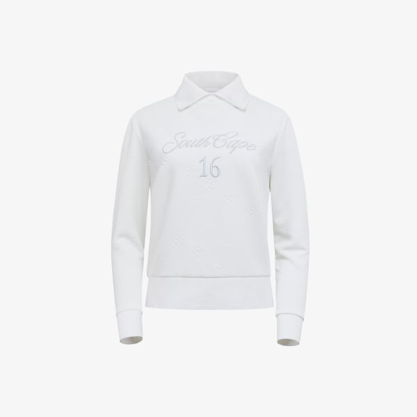 【 SOUTHCAPE 】女款緹花翻領上衣 白 