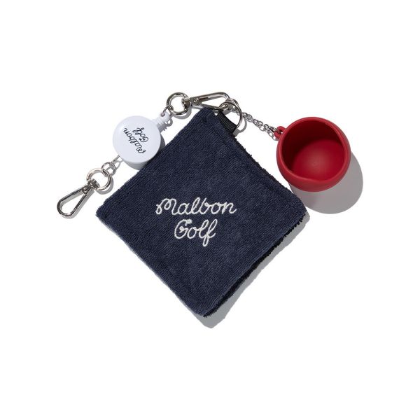 【 MALBON 現貨 】高爾夫球巾收納組 海軍藍 