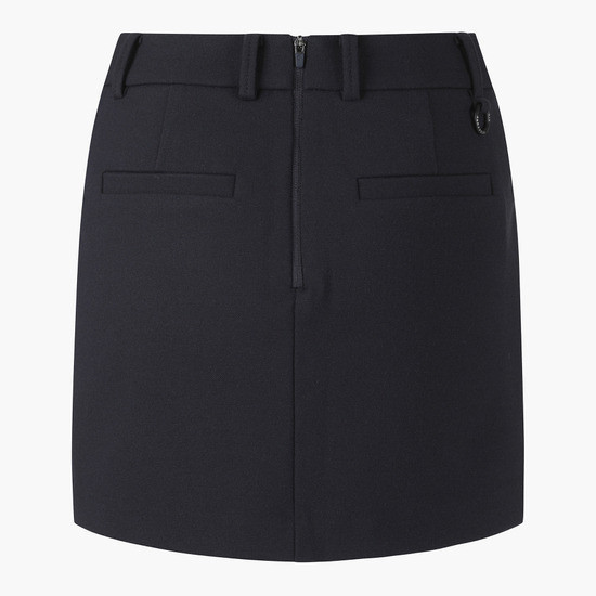 【 DESCENTE 61.64現貨 】層次H型短裙 黑 