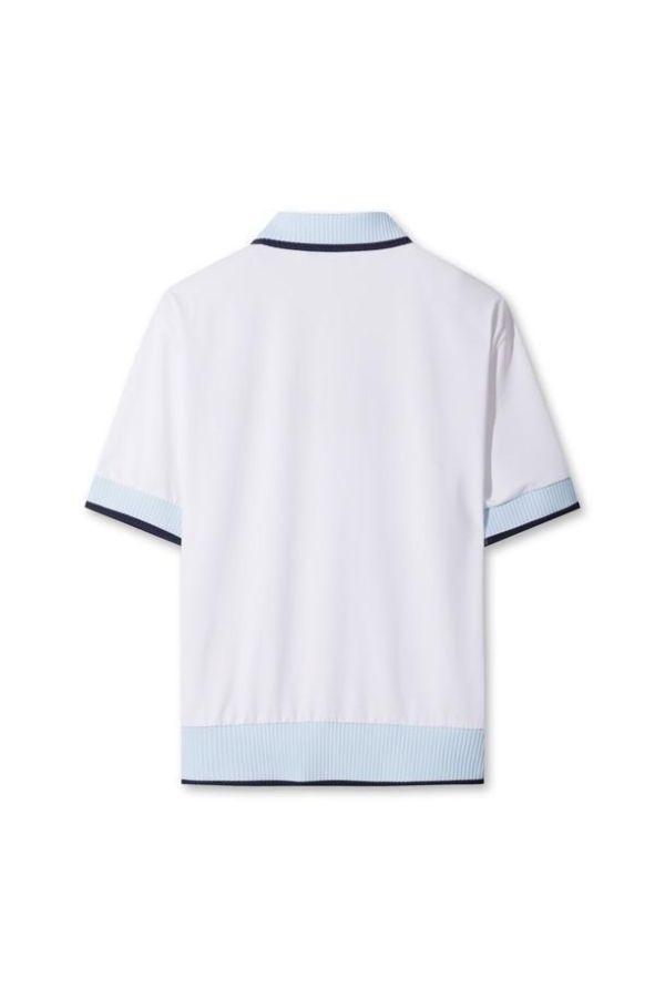 【 WAAC 】女款羅紋領POLO衫 白 