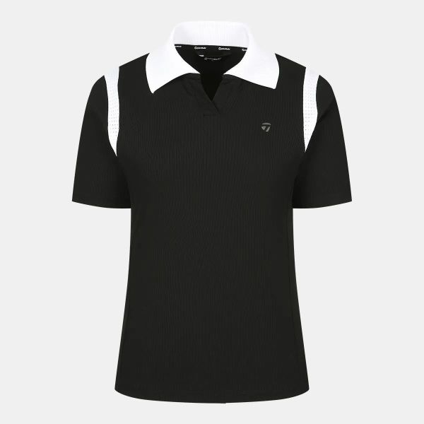【 TaylorMade 】女款V字翻領上衣 黑 