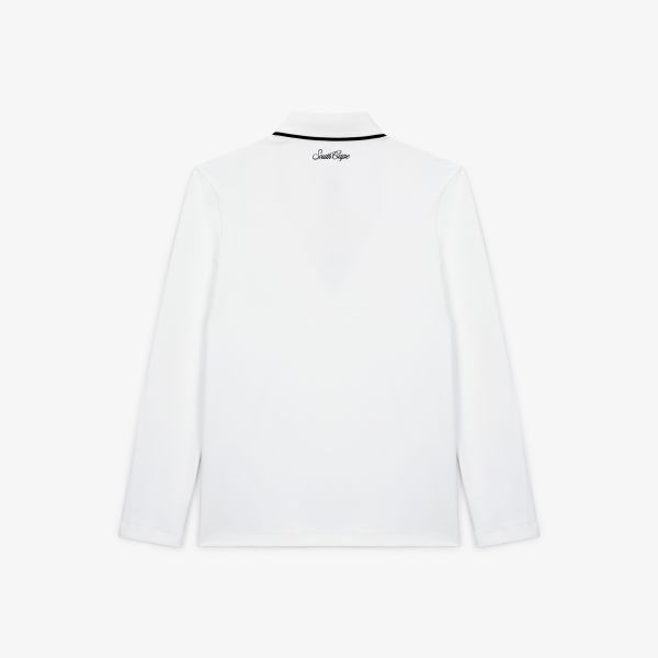 【 SOUTHCAPE 】男款拉鍊POLO衫 白 