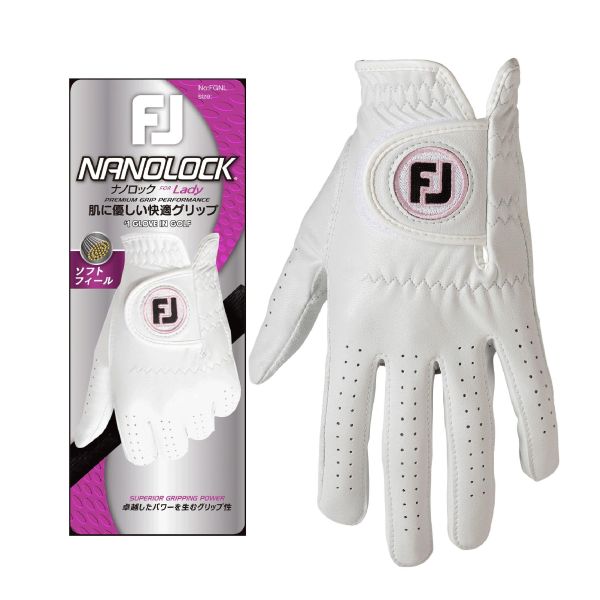 【 FootJoy 19現貨 】NANOLOCK 女款高爾夫手套 白 